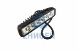 Фара рабочая LED AE18RT-DRL-PC  рассеянный свет, 6 диодов, 18W, 12/24V прямоугольный корп. (Оригинал